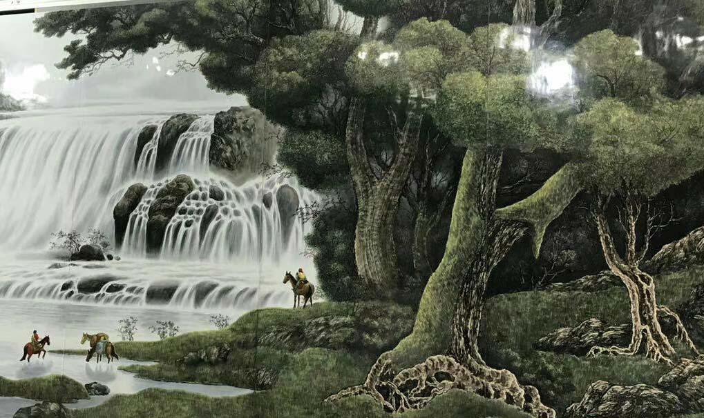 景德镇手绘陶瓷系列：风水山林